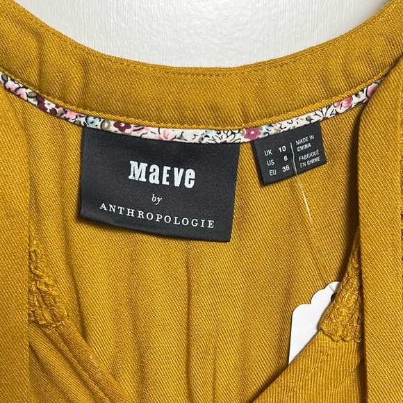 Anthropologie Gold Bettina Tiered Shirt Dress (6) - Picture 5 of 5